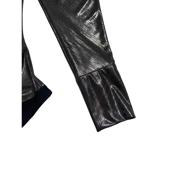 ALIX NYC Dakota Lamé One-Shoulder Silver Metallic Bodysuit-sz Small - Picture 7 of 15